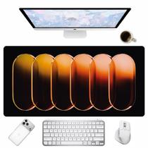 Desk Pad Preto com Laranja Estilo Minimalista Mouse Pad para Mesa Gamer Teclado