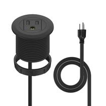 Desk Power Grommet Kungfuking de 2 polegadas com 1 tomada e cabo de 1,0 m