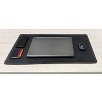 DeskPad 30 x 70 Gamer Mousepad Tapete de Mesa Computador Notebook Couro Preto Sintético Escritório Home Office