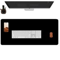 Deskpad Gamer Em Couro 100X30Cm + Porta Copo