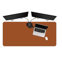 DeskPad gamer Em Couro 100x40cm + porta copo
