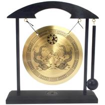 Desktop Gong Feng Shui Zen Art Brass com pulseira de cordão vermelho