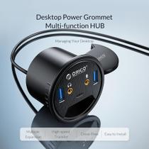 Desktop Grommet USB 3.0 HUB com microfone de fone de ouvido Porta tipo C Leitor de Cartão OTG Adaptador divisor para acessórios de laptop USB Hubs