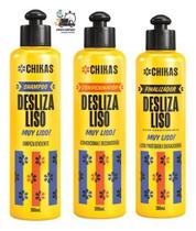 Desliza Liso Chikas Shampoo Condicionador Finalizador 300ml