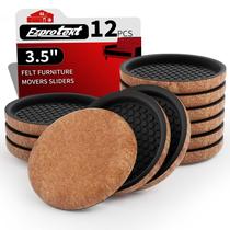 Deslizadores para Móveis Ezprotekt 3,5" de Feltro, 12 Unidades, Marrom