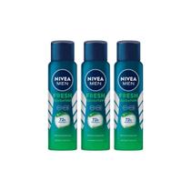 Desod Aero Nivea 150Ml Masc Antibact Fresh Sensation - 3Un