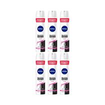 Desod Aero Nivea 200Ml Fem Black Whit Invisible Clear- 6Un