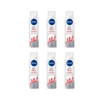 Desodorante Aero Nivea 150ml Fem Dry Comfort-Kit C/6un