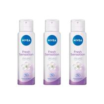 Desodorante Aero Nivea 150ml Fem Fresh Sensation - Kit C/3un