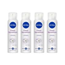 Desodorante Aero Nivea 150ml Fem Fresh Sensation - Kit C/4un