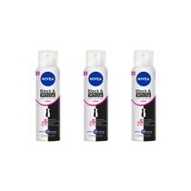 Desodorante Aero Nivea 150ml Fem Inv Black E White-Kit C/3un