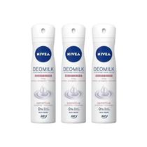 Desodorante Aero Nivea 150ml Fem Milk Sensitive-Kit C/3un