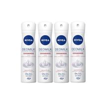 Desodorante Aero Nivea 150ml Fem Milk Sensitive - Kit C/ 4un