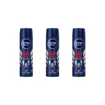 Desodorante Aero Nivea 150ml Masc Dry Impact-Kit C/3un