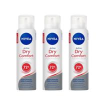 Desodorante Aero Nivea 200ml Fem Dry Comfort - Kit C/3un