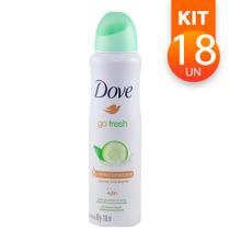 Desodorante Aerosol Dove Go Fresh Chá Verde e Pepino Antitranspirante 48H S/Álcool 89g (Kit com 18)
