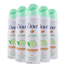 Desodorante Aerosol Dove Go Fresh Chá Verde e Pepino Antitranspirante 48H S/Álcool 89g (Kit com 5)