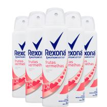 Desodorante Aerosol Rexona Feminino Frutas Vermelhas 48h Antitranspirante Sem Álcool 90g (Kit com 5)