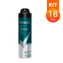 Desodorante Aerosol Rexona Masculino Sem Perfume 72H Hipoalergênico 150ml (Kit com 18)