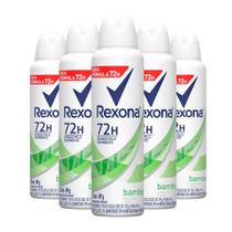 Desodorante Aerosol Rexona Stay Fresh Bamboo & Aloe Vera Antitranspirante 90g (Kit 5 Unidades)