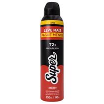 Desodorante Aerossol 0% Alumínio Masculino Energy 72h Super Cimed 250ml / 145g