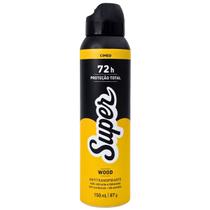 Desodorante Aerossol 0% Alumínio Masculino Wood 72h Super Cimed 150ml / 87g
