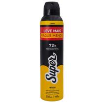 Desodorante Aerossol 0% Alumínio Masculino Wood 72h Super Cimed 250ml / 145g Desodorante Aerossol 0% Alumínio Masculino Wood 72h Super Cimed 250ml / 145g