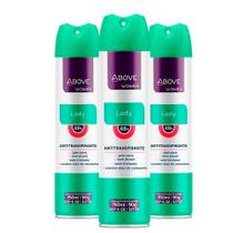 Desodorante Aerossol Antitranspirante Above Women Lady 48h s/ Álcool Com Camomila 150ml (Kit 3 Und)