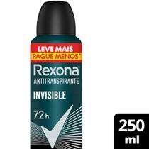Desodorante Antitranspirante Aerosol Masculino Rexona Invisible 72 horas 250ml Desodorante Antitranspirante Aerosol Masculino Rexona Invisible 72 horas 250ml