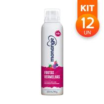 Desodorante Antitranspirante Aerosol Monange Frutas Vermelhas Sem Álcool 48H 150ml (Kit com 12)