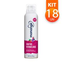 Desodorante Antitranspirante Aerosol Monange Frutas Vermelhas Sem Álcool 48H 150ml (Kit com 18)