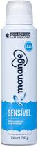 Desodorante Antitranspirante Aerosol Monange Sensível 72h 150ml