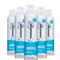 Desodorante Antitranspirante Aerosol Monange Sensível Sem Álcool 48h de Proteção 150ml (Kit com 5)