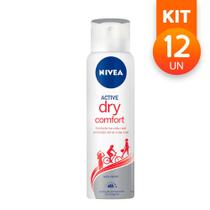 Desodorante Antitranspirante Aerosol Nivea Dry Comfort Plus Proteção Extra 48H 150ml (Kit com 12)