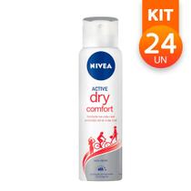 Desodorante Antitranspirante Aerosol Nivea Dry Comfort Plus Proteção Extra 48H 150ml (Kit com 24)