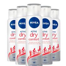 Desodorante Antitranspirante Aerosol Nivea Dry Comfort Plus Proteção Extra 48H 150ml (Kit com 5)