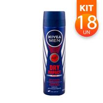 Desodorante Antitranspirante Aerosol Nivea Masculino Dry Impact Plus Complex 48h 150ml (Kit com 18)