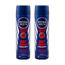 Desodorante Antitranspirante Aerosol Nivea Masculino Dry Impact Plus Complex 48h 150ml (Kit com 2)