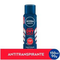 Desodorante Antitranspirante Aerosol Nivea Men Active Dry Impact Masculino 150ml