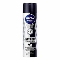 Desodorante antitranspirante aerosol nivea men black&white invisible masculino 150ml