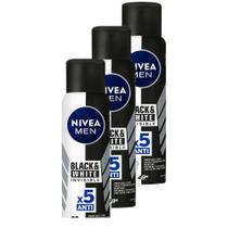Desodorante Antitranspirante Aerosol Nivea Men Invisible Black & White 150ml Kit com três unidades