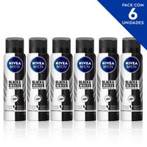 Desodorante Antitranspirante Aerosol NIVEA Men Invisible for Black & White 150ml- 6 unidades