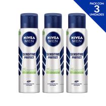 Desodorante Antitranspirante Aerosol NIVEA Men Sensitive Protect 150ml- 3 unidades