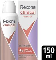 Desodorante Antitranspirante Aerosol Rexona Clinical Extra Dry 110ml (A embalagem pode variar)