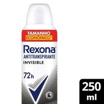 Desodorante Antitranspirante Aerosol Rexona Invisible 250ml Desodorante Antitranspirante Aerosol Rexona Invisible 250ml