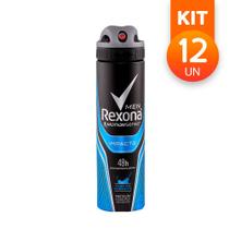 Desodorante Antitranspirante Aerosol Rexona Masculino Impacto Perfume Marcante 48H 90g (Kit com 12)
