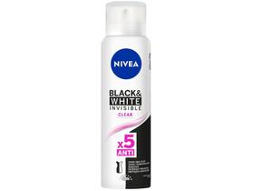Desodorante Antitranspirante Aerossol Nivea Invisible Black & White Clear Feminino 150ml