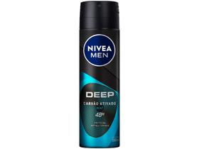 Desodorante Antitranspirante Aerossol Nivea Men - Carvão Ativado Deep Masculino 48 Horas Beat 150ml