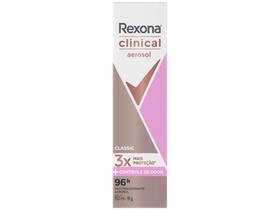 Desodorante Antitranspirante Aerossol Rexona Clinical Classic Feminino 96 Horas 150ml