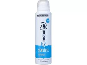 Desodorante Antitranspirante Aerossol Sensível Hipoalergênico Sem Perfume 150ml Monange